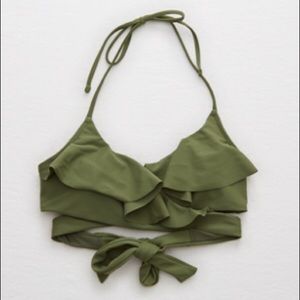 Aerie Scoop Ruffle Bikini Top
